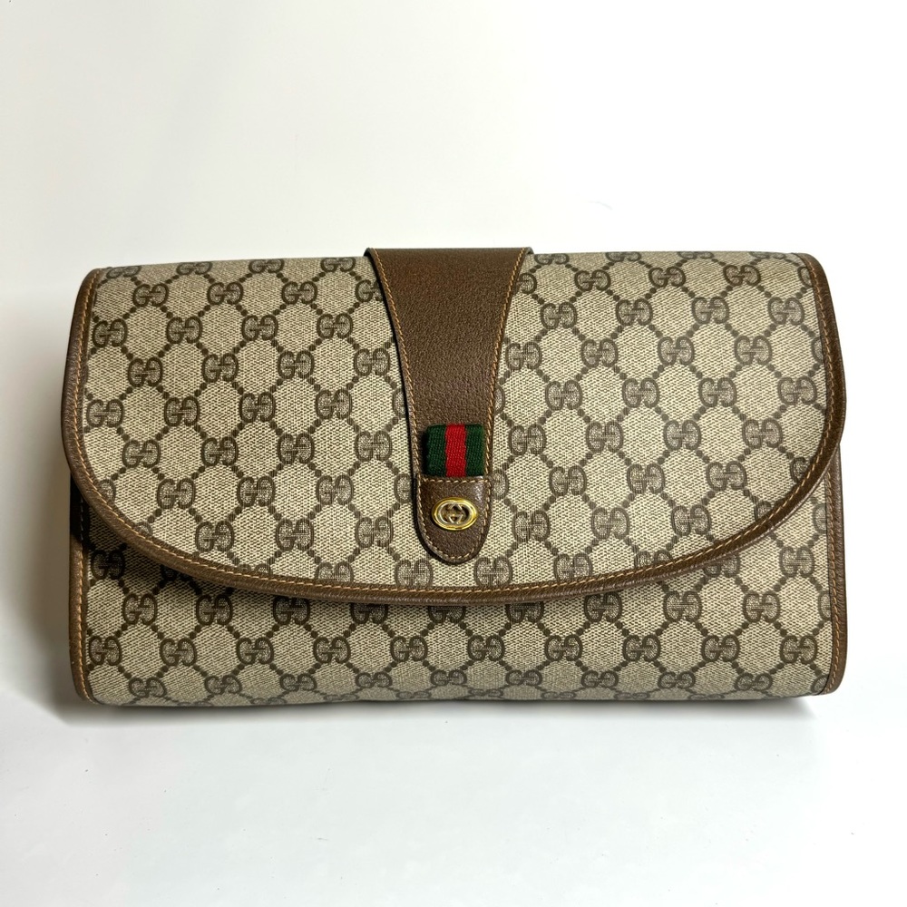 🔴SOLD🔴Gucci Large Ophidia Sherry Line Supreme GG Monogram Clutch - Picture 10 of 15
